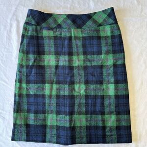 LL Bean Vintage‎ Wool Pencil Skirt Women's 8 Reg Fully Lined 90's Tartan Plaid